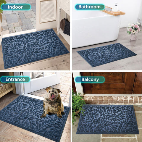 Bulijojo all weather mat stays flat and grippy through rain, snow, and wind