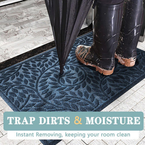 Bulijojo door mat features non slip natural rubber backing for stable placement