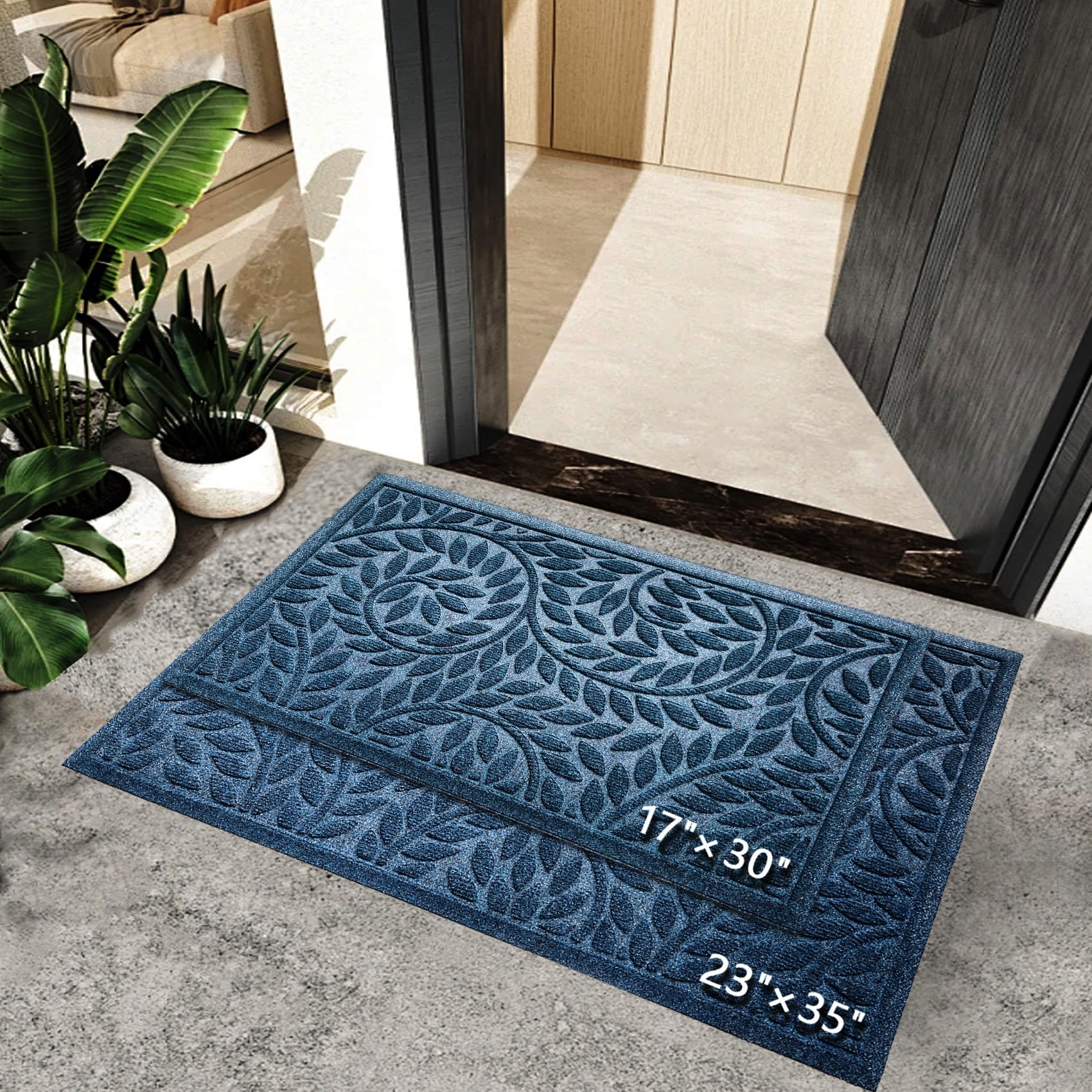 Bulijojo entrance mat with groove pattern removes dirt and moisture from shoes