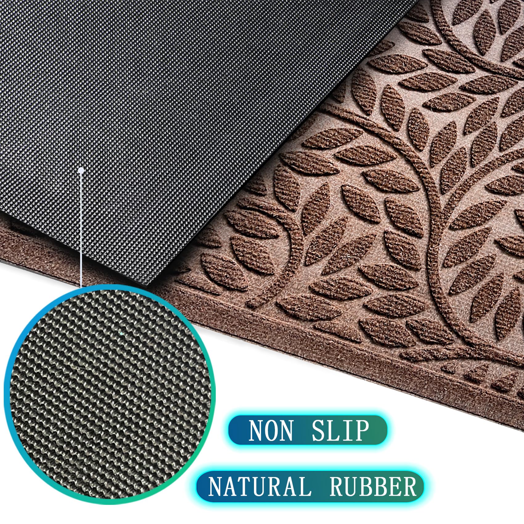 Bulijojo Front Door Mat performs well in rain, wind, and snow.