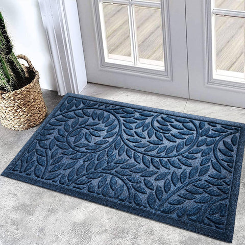 Bulijojo front door mat blue 17x30 welcomes guests and helps keep floors clean