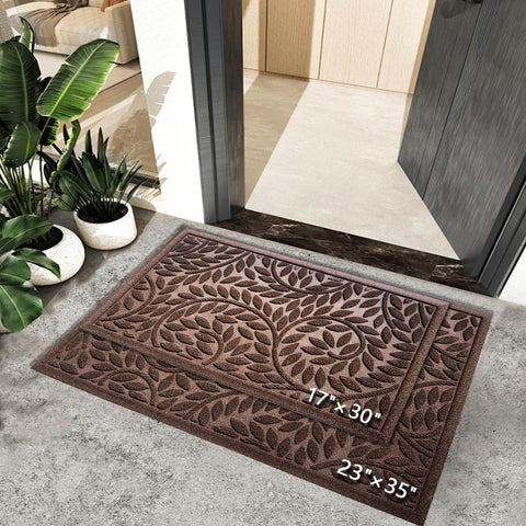 Bulijojo Front Door Mat dust-removal grooves help keep floors dry.