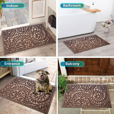 Bulijojo Front Door Mat is easy to clean with vacuum or hose.