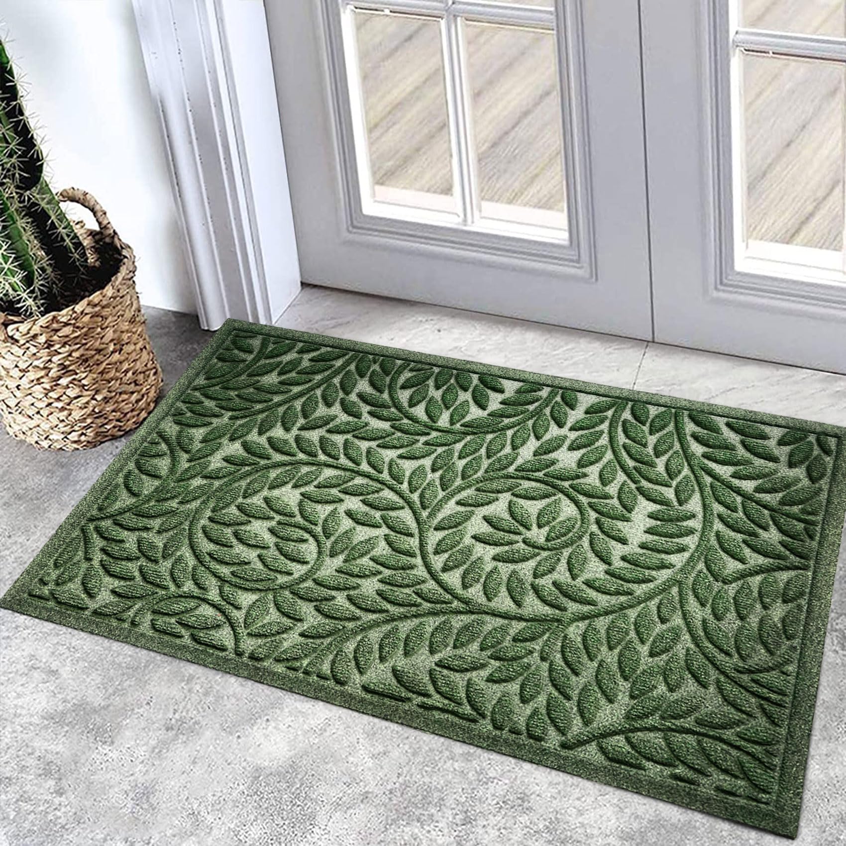 Bulijojo front door mat entrance with durable non-slip base keeps floors clean