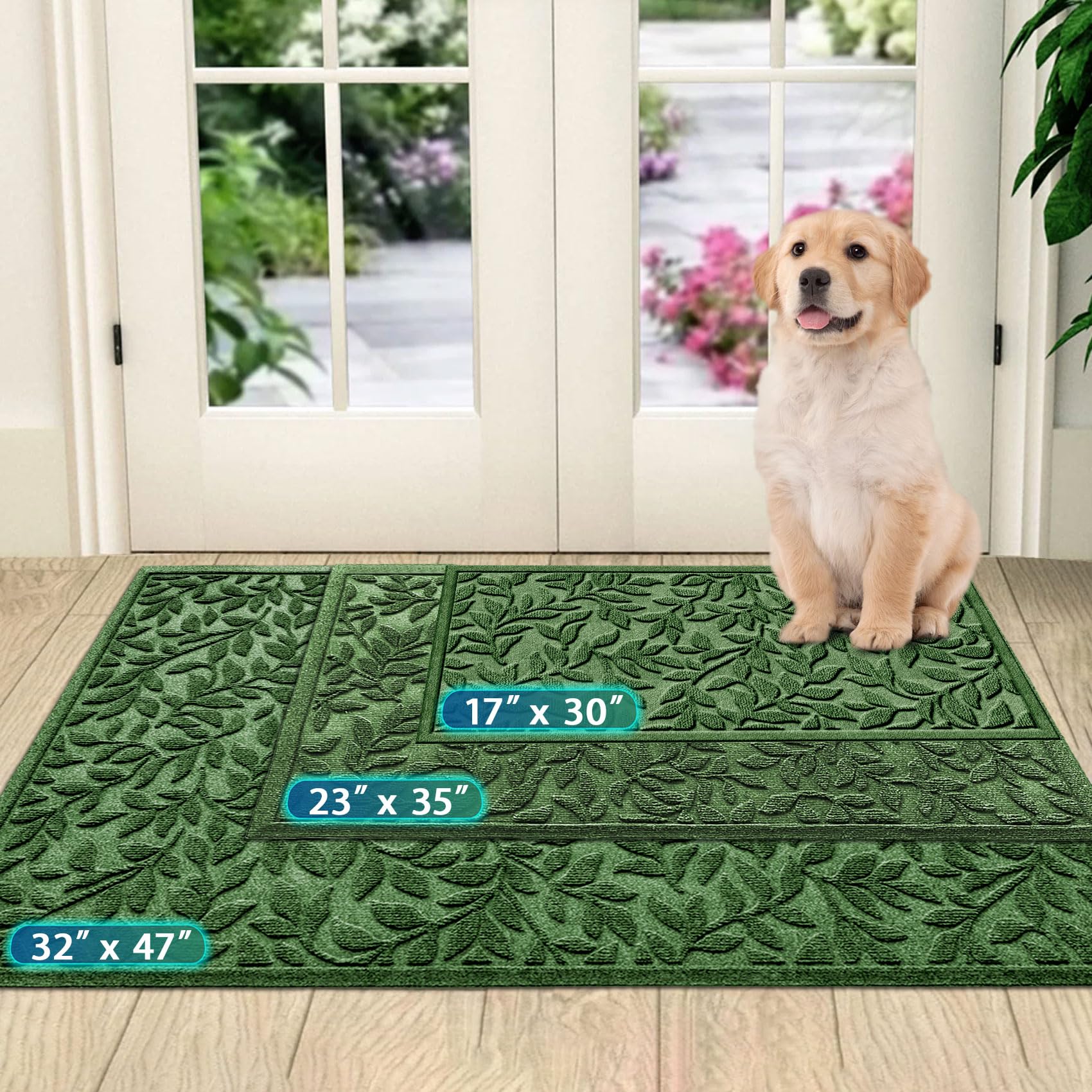 Bulijojo wide 47 by 32 inch mat suitable for double doors