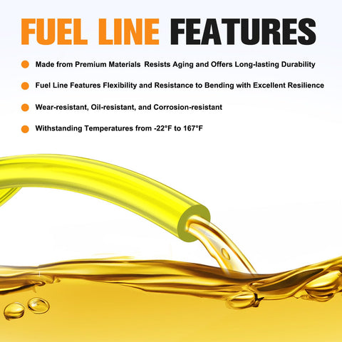 Bullwall fuel line hose withstands wide temperature ranges for outdoor equipment.