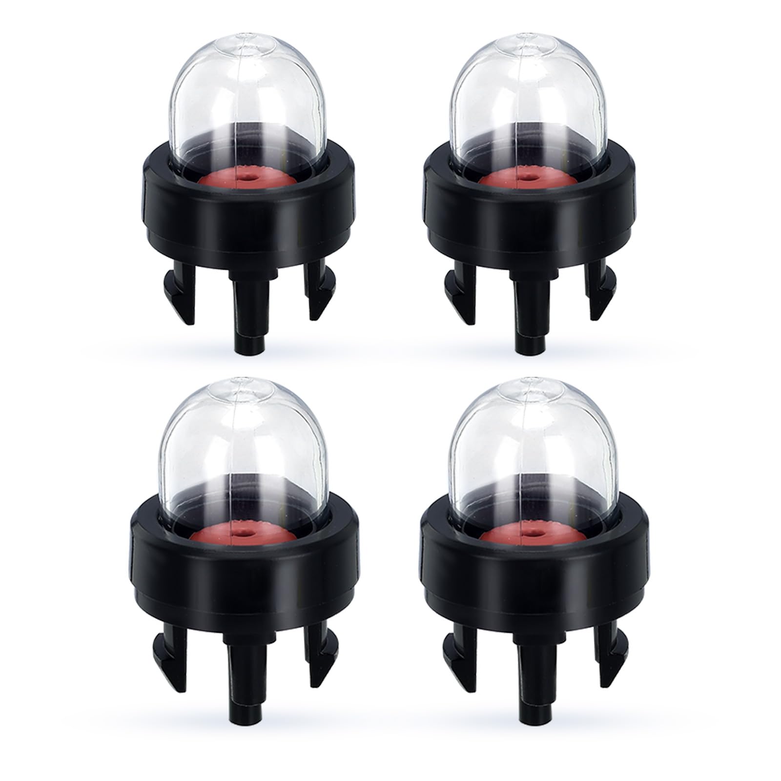 Bullwall four-pack primer bulbs, front view, ready for quick priming.