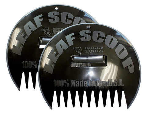 Bully Tools Poly Leaf Scoop wide view showing broad 14.625-inch scoop for quick leaf pickup.