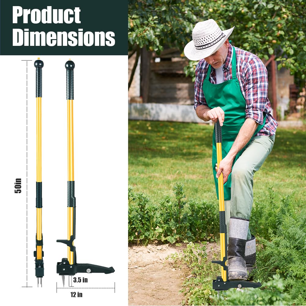 BULUNOW stand-up weeder shows a four-claw design for secure weed grip.