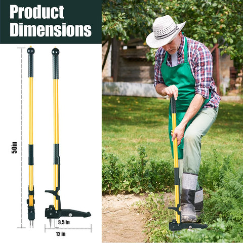BULUNOW stand-up weeder shows a four-claw design for secure weed grip.