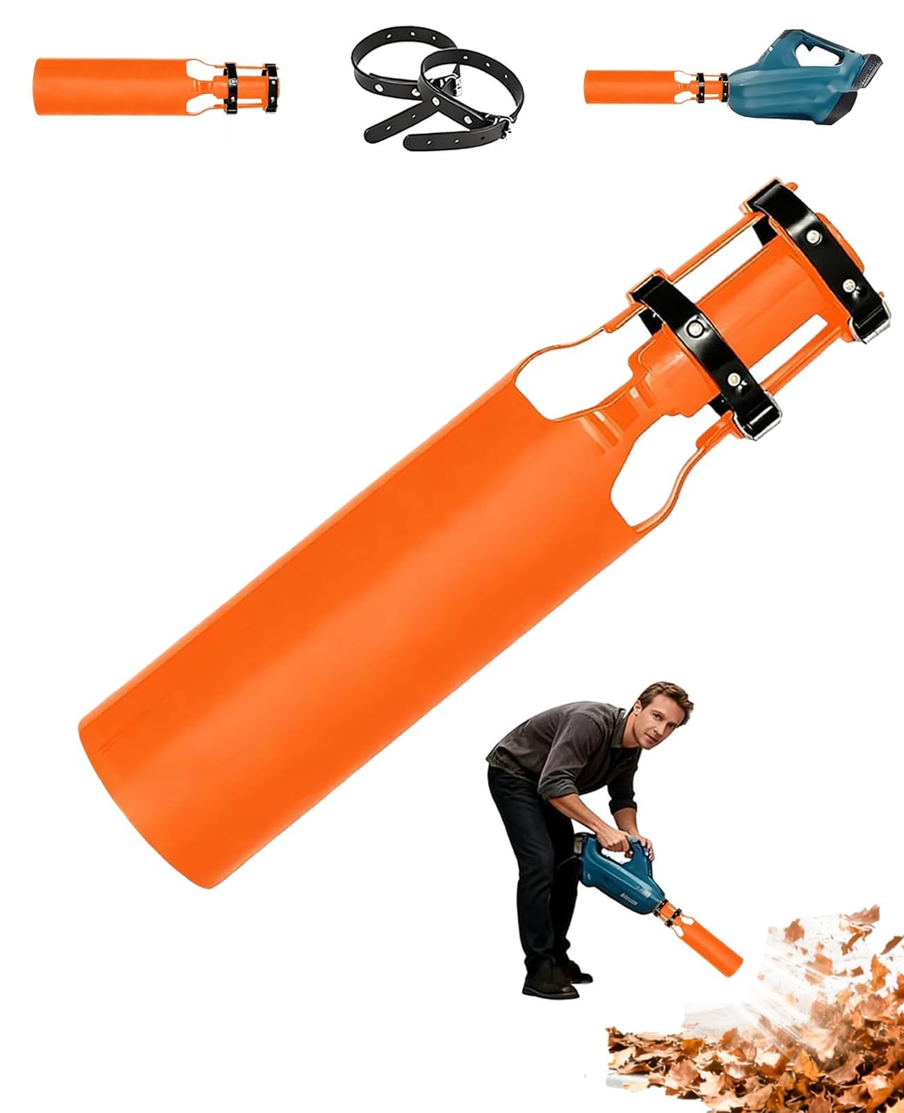 Bumilily universal leaf blower air booster attachment enhances patio cleanup efficiency.