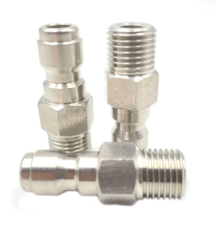 Bumugufu stainless steel quick-connect plug offers durable pressure washer fittings.