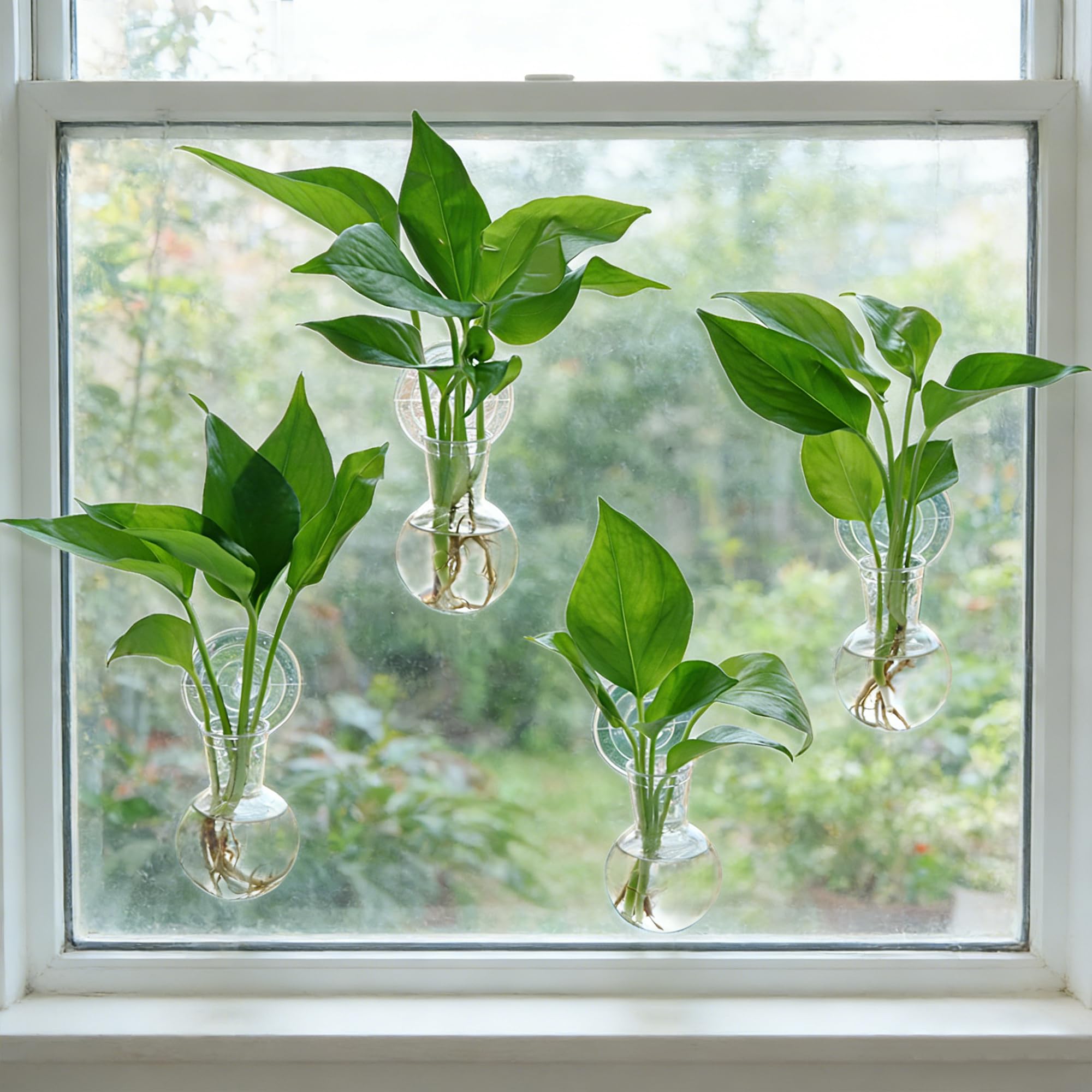 Bunmery plastic bulb vase filled with water for propagation