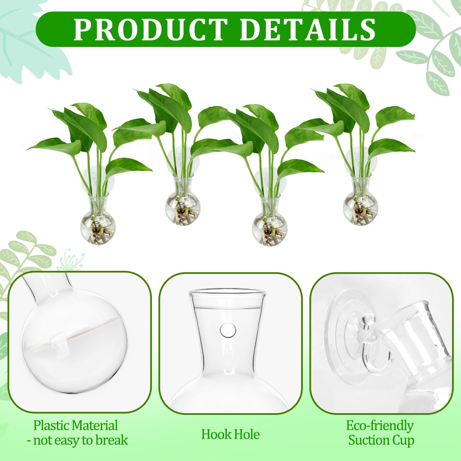 Bunmery transparent bulb vase shows plant growth clearly
