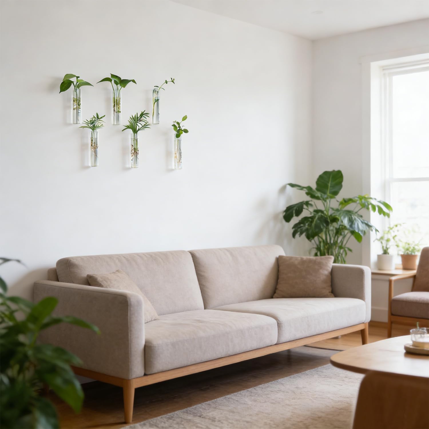 Bunmery wall-mounted propagation station with nails on the wall