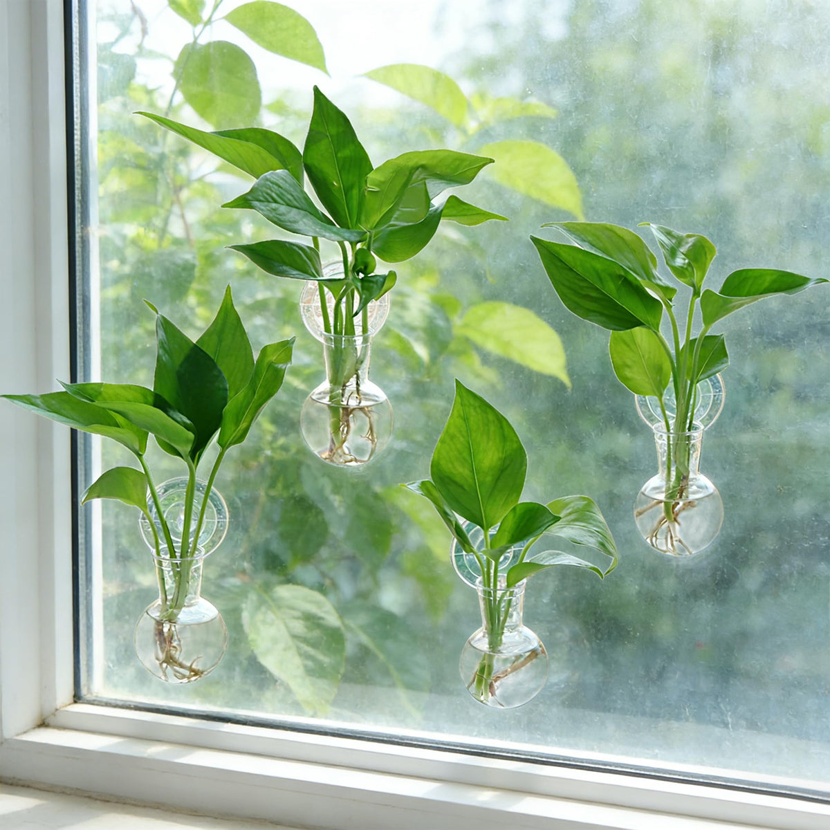 Bunmery window propagation station with suction cup for damage-free hanging