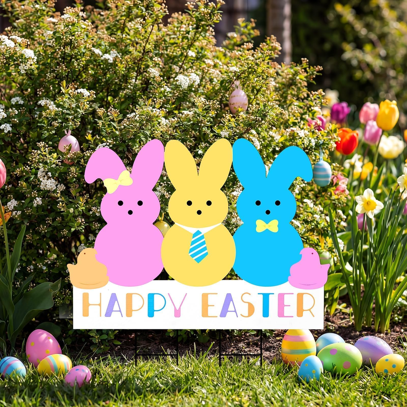 Bunny Chorus front-yard lawn decor elevates porch and garden scenes.
