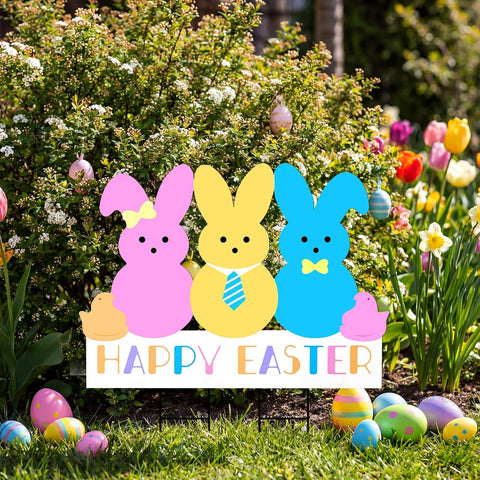 Bunny Chorus front-yard lawn decor elevates porch and garden scenes.