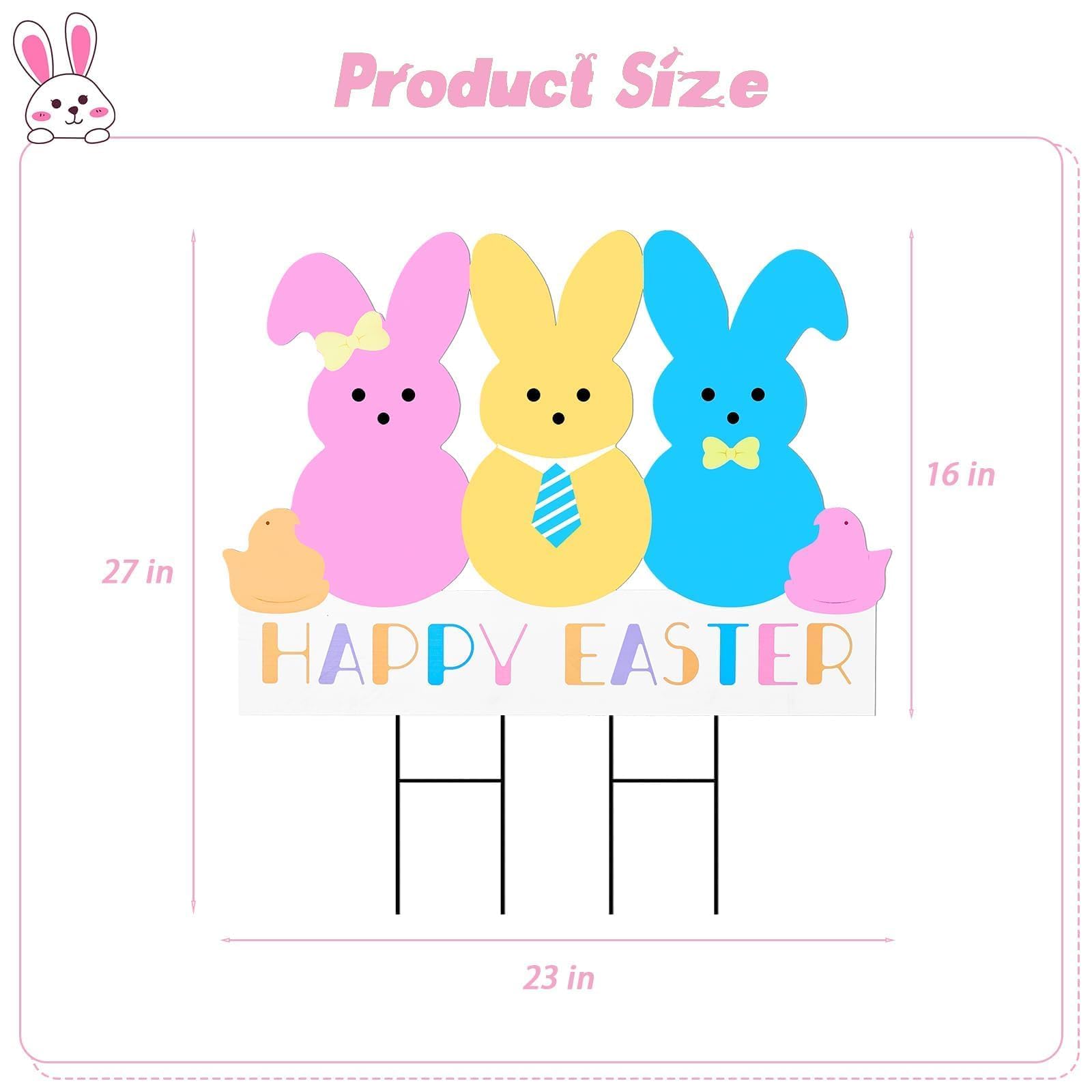 Bunny Chorus large metal bunny decor emphasizes durable, weatherproof Easter display.