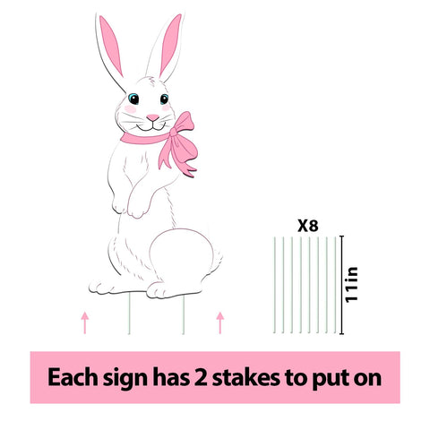 Pink-eared bunny with bow tie adds charm to lawns