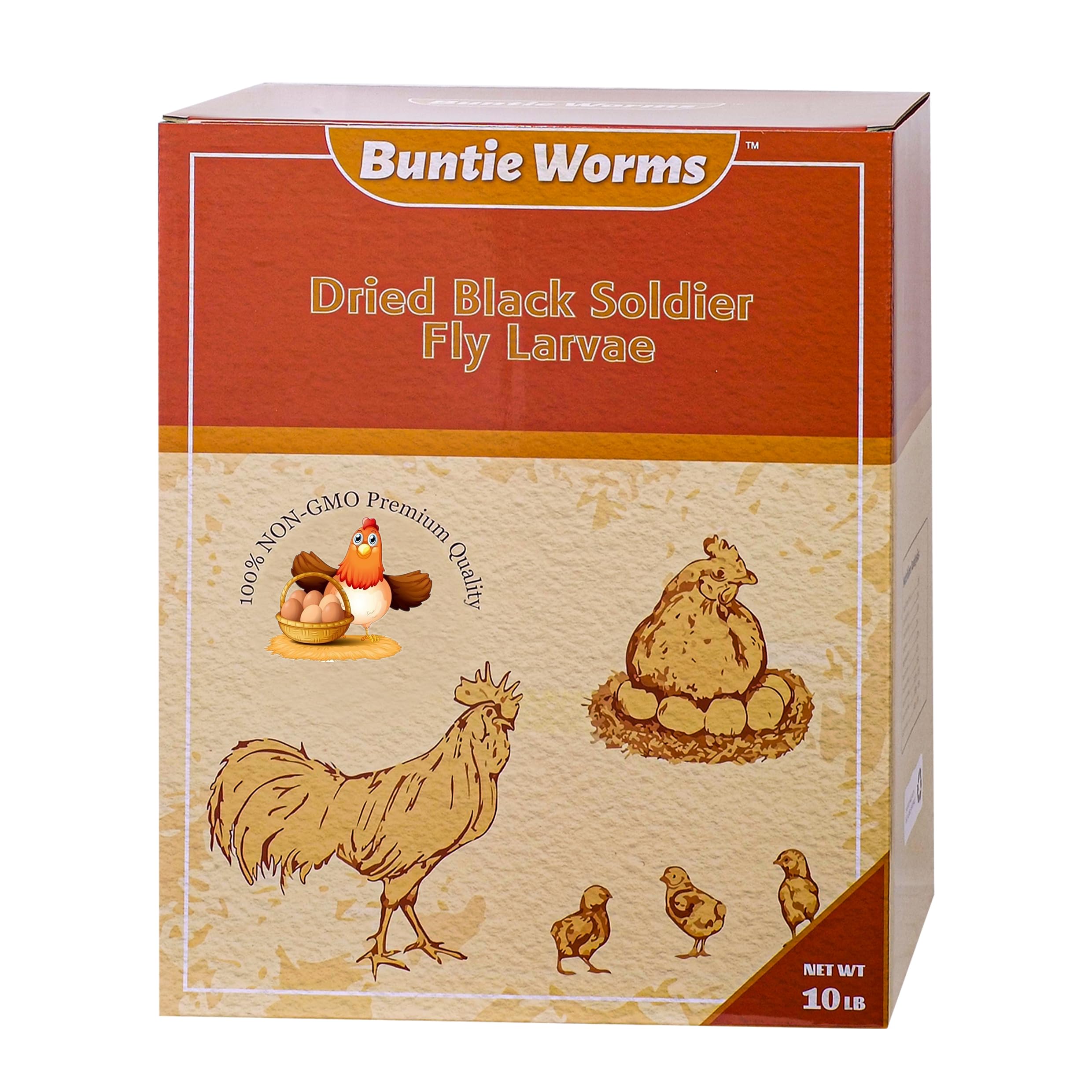 Buntie Worms BSFL larvae close-up, a protein-rich poultry snack