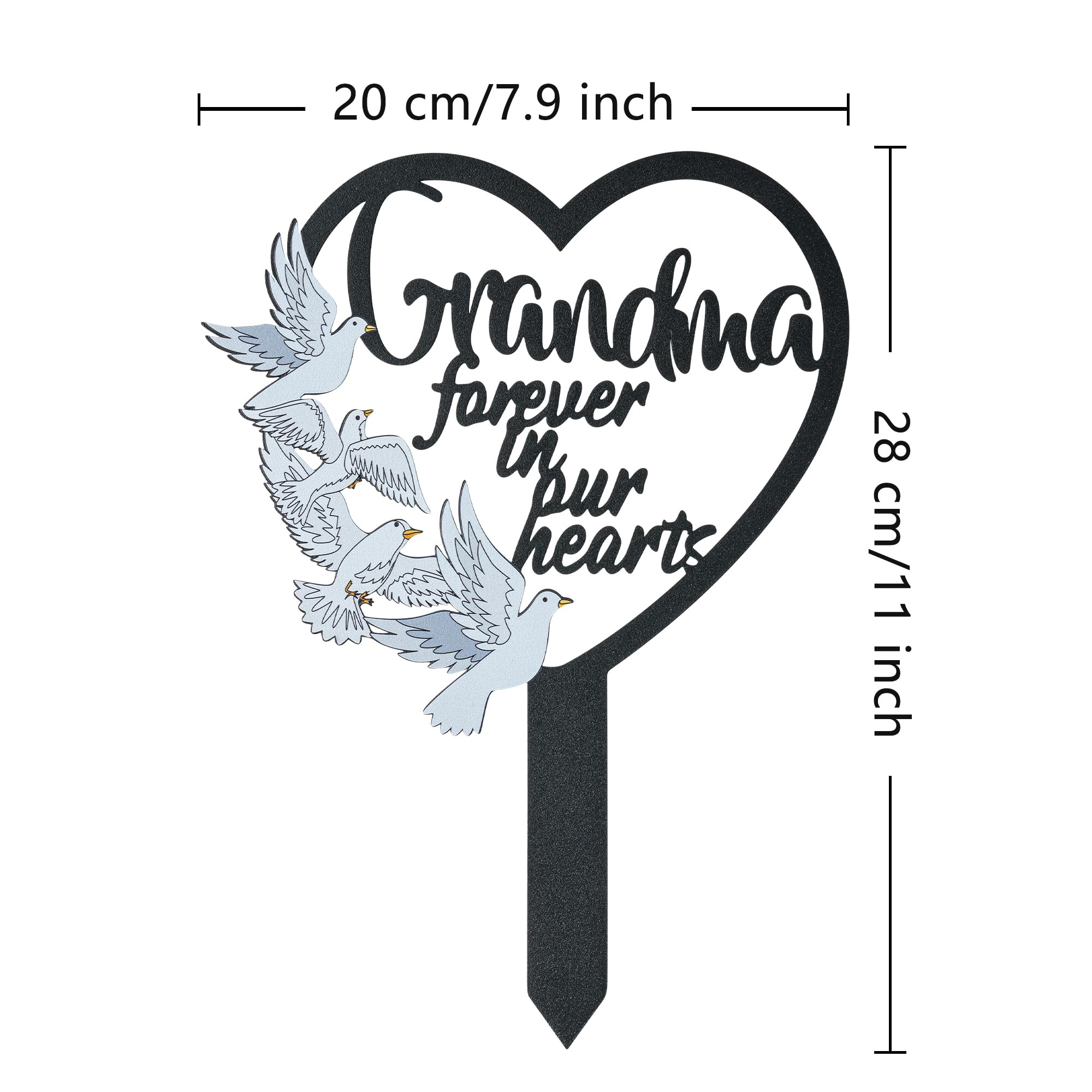 BUoonyer grandma memorial plate with white doves and loving inscription.