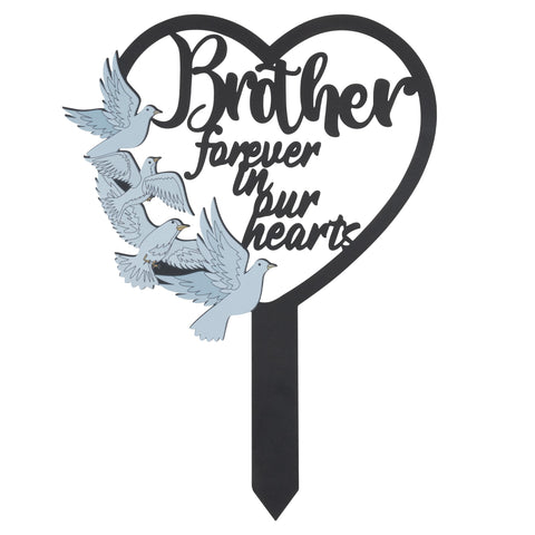 BUoonyer heart marker with dove design for memorial garden
