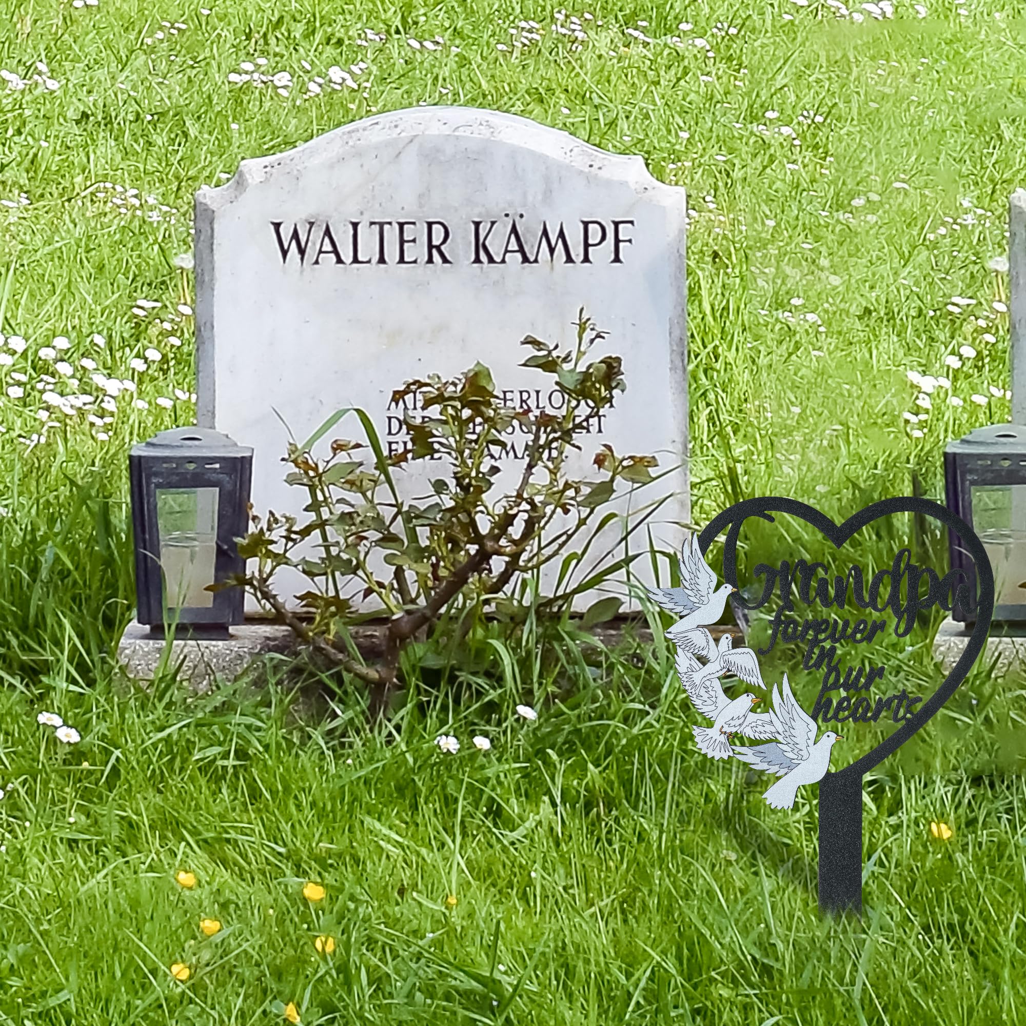 BUoonyer metal memorial sign suits gardens and yards for simple condolences.