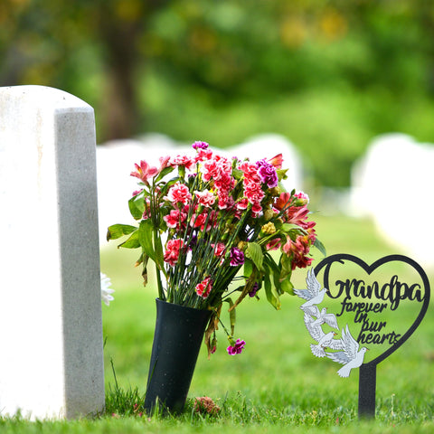 BUoonyer outdoor grave decor secures in soil for stable placement.