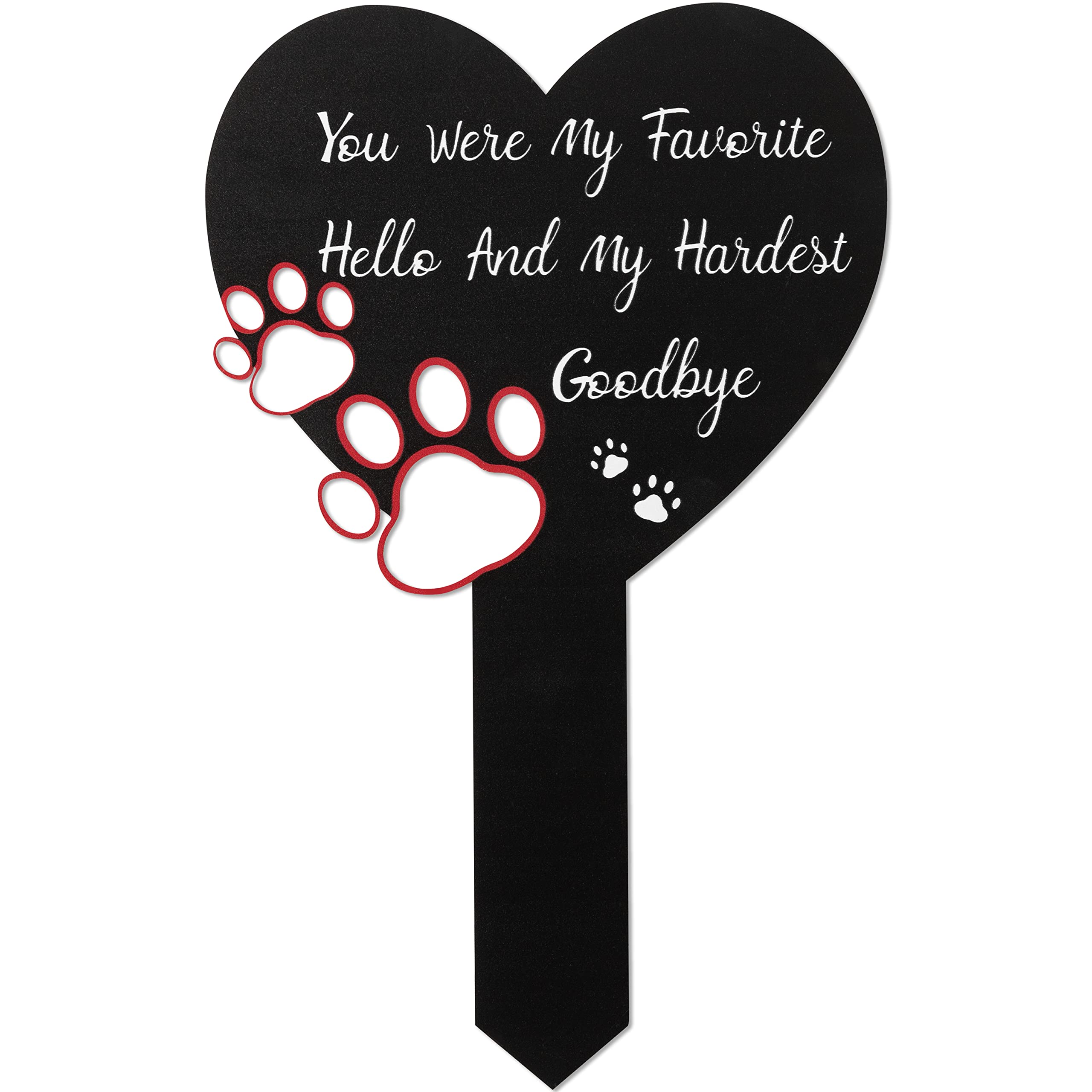BUoonyer pet memorial cross stake front view for durable outdoor display.