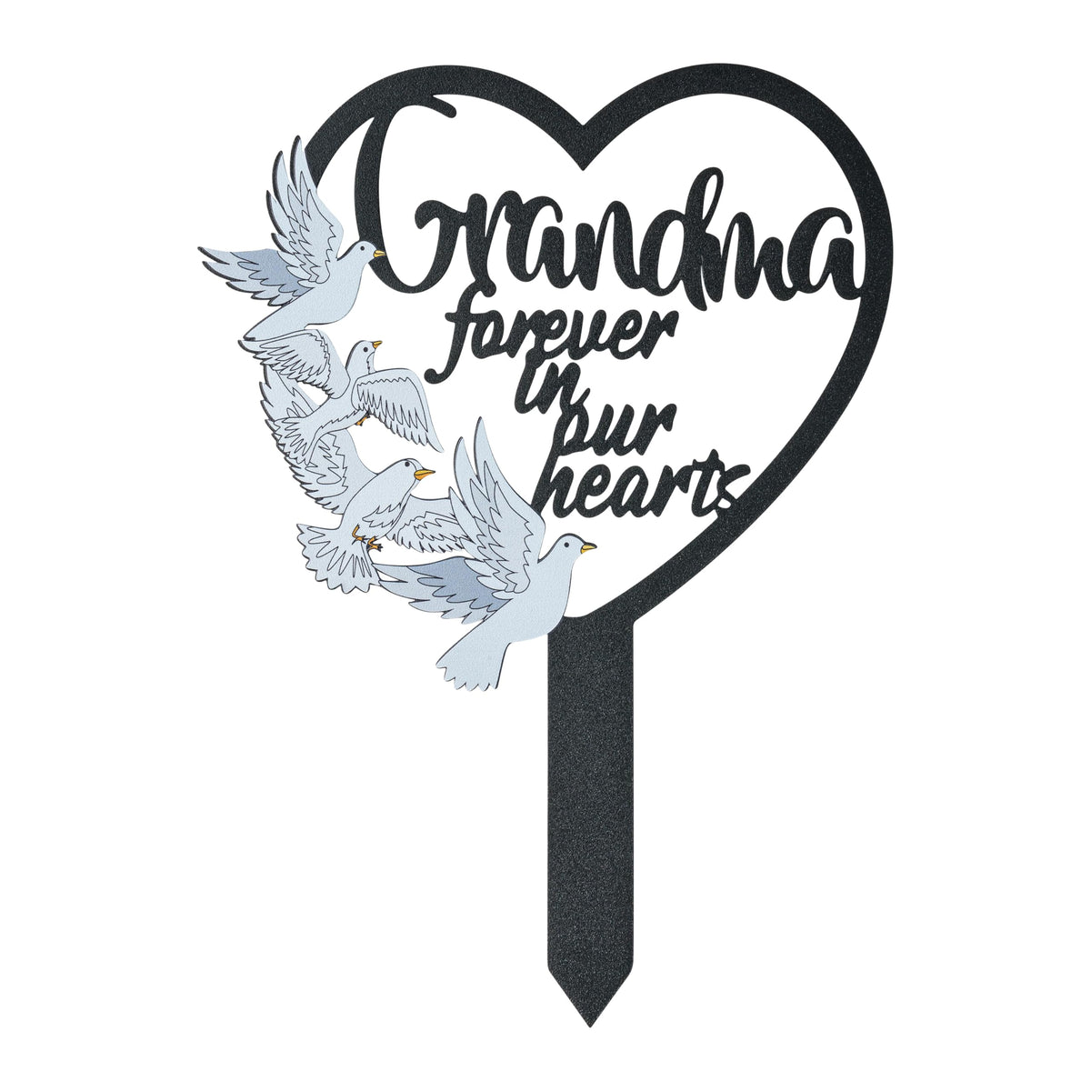 BUoonyer stake gravesite decoration with dove and heart for durable outdoor memorials.