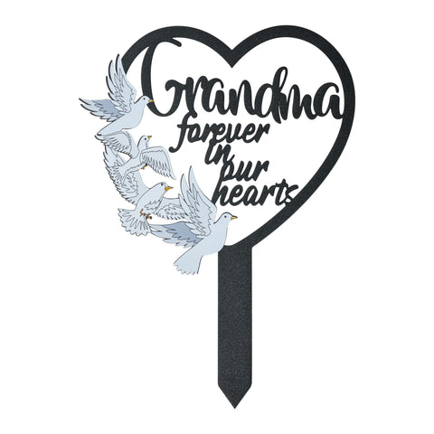 BUoonyer stake gravesite decoration with dove and heart for durable outdoor memorials.