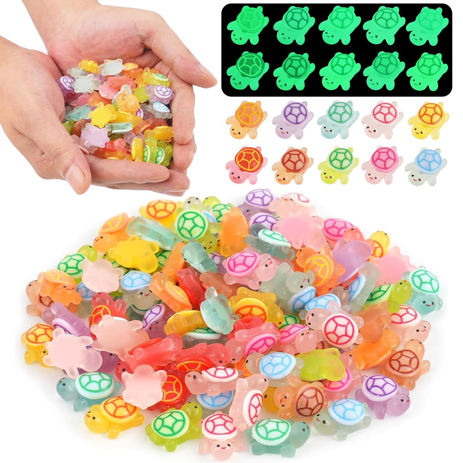 BuQiuRen luminous mini resin turtle glow-in-the-dark for fairy garden accents