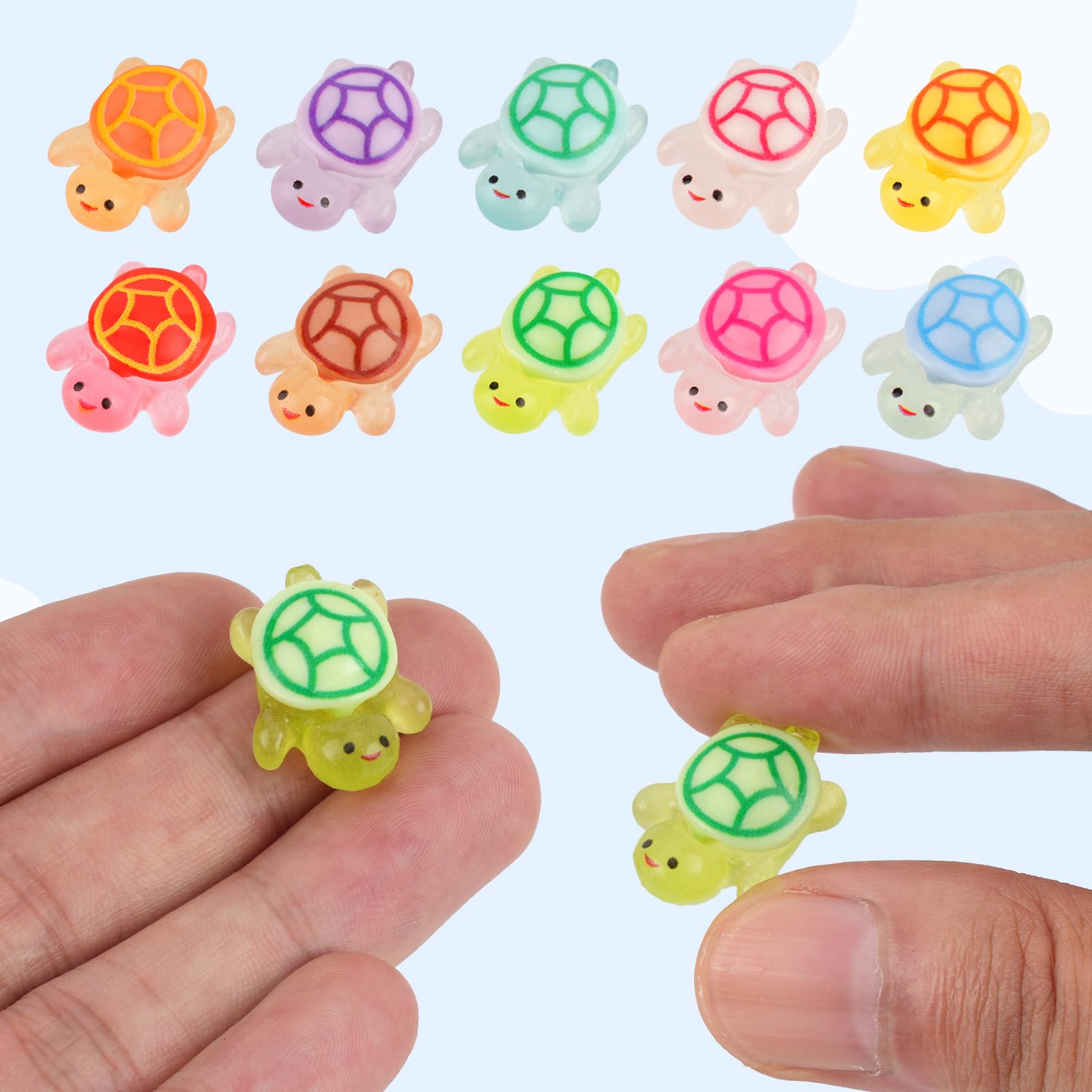 BuQiuRen glow-in-the-dark turtle figures brightening mini landscapes