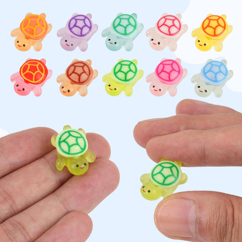 BuQiuRen glow-in-the-dark turtle figures brightening mini landscapes