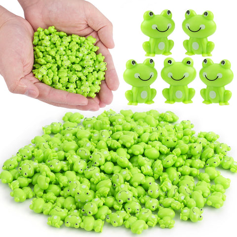 BuQiuRen mini green frog figurines for fairy gardens add lifelike charm to DIY scenes.
