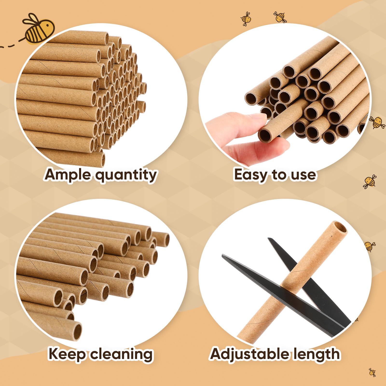 Burbell Replacement Tubes — 294 kraft tubes for ample solitary bee nesting