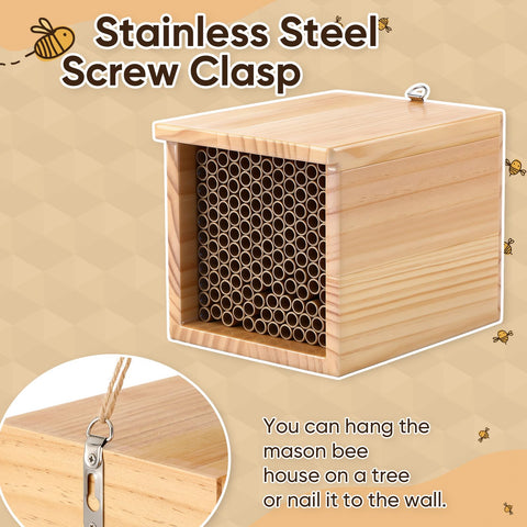 Burbell Wooden Bee House — weather-resistant structure for a durable outdoor bee habitat