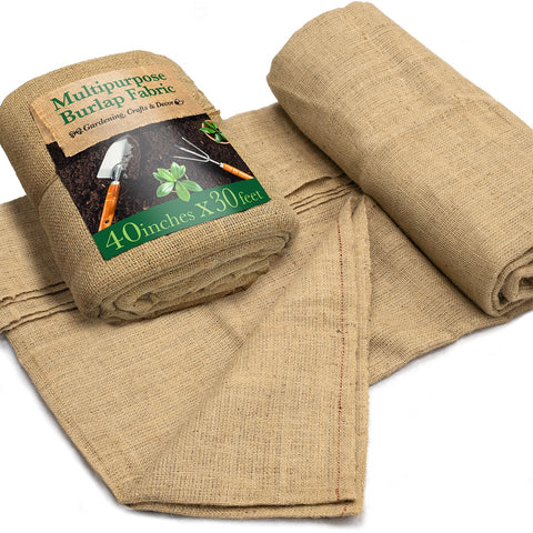 Burloptuous burlap roll 10 yards shows natural texture for rustic décor projects