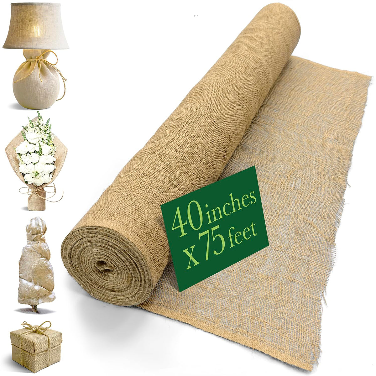Burloptuous burlap roll 40x75ft for garden and outdoor use