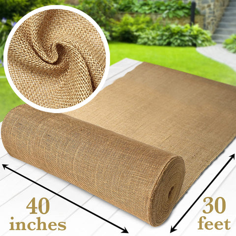 Burloptuous burlap roll close-up weave highlights durability and tight construction