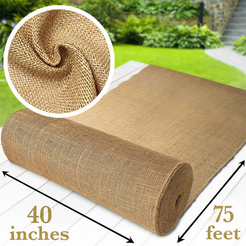 Burloptuous burlap roll weed barrier for soil protection