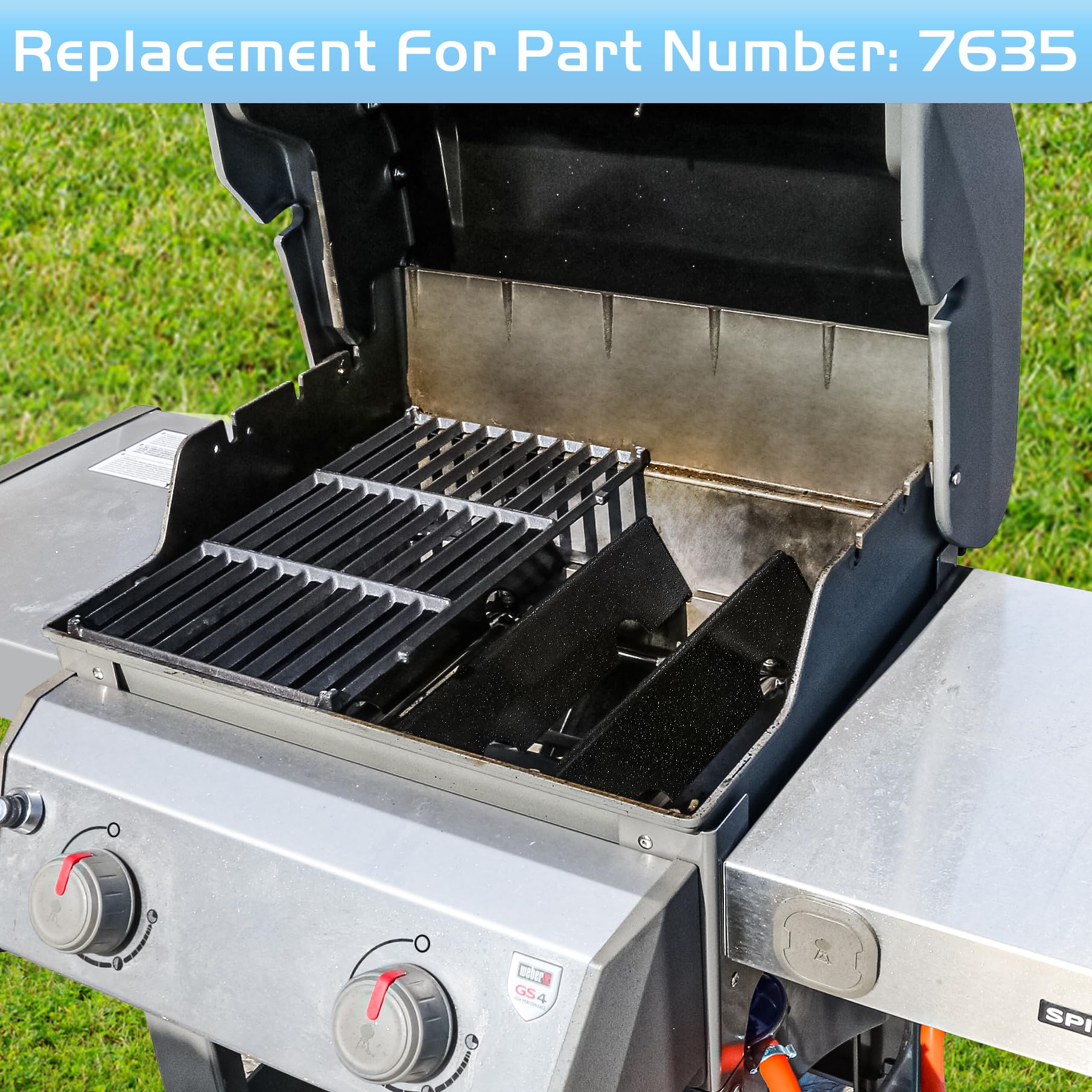 Burly Grill flavorizer bars delivering even heating for consistent sear and juicier results.