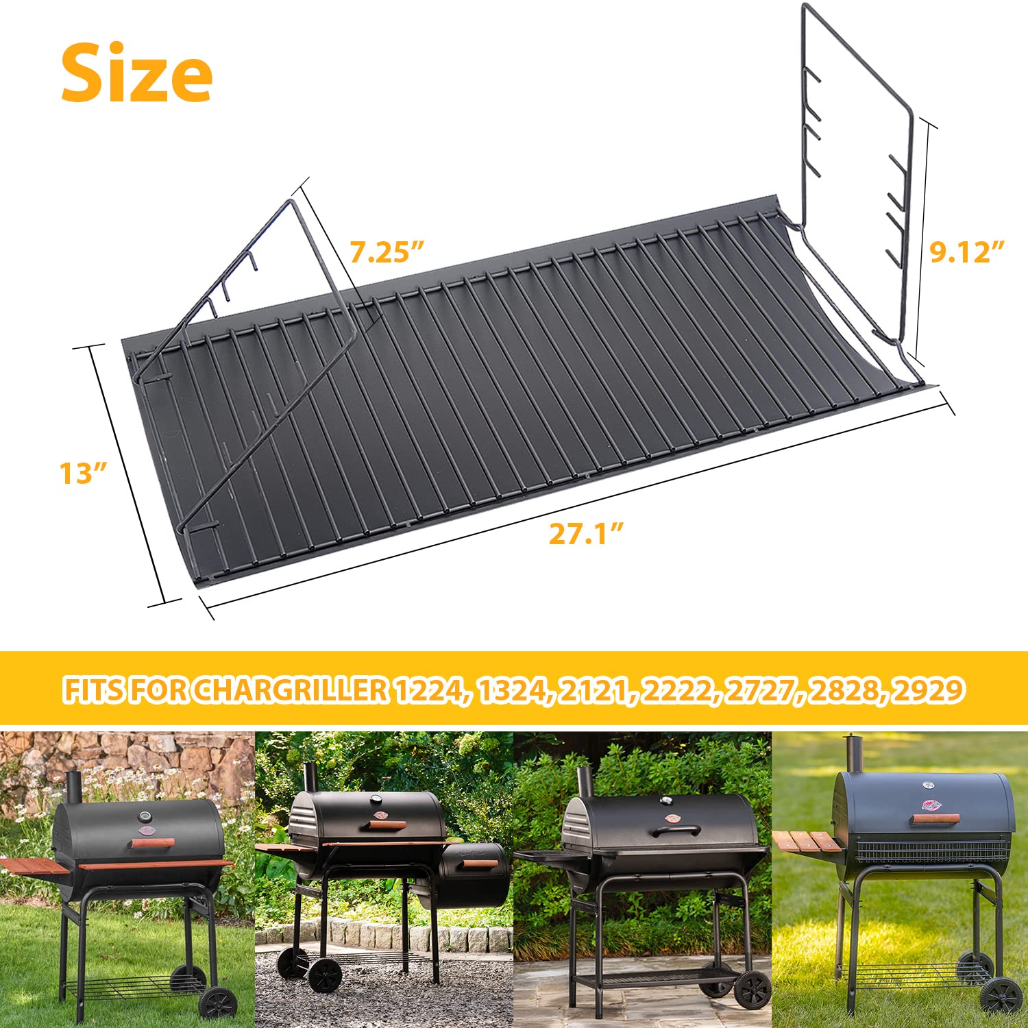 Burly Grill grate hanger pair secures the pan for stable ash management.