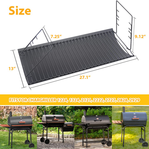 Burly Grill grate hanger pair secures the pan for stable ash management.