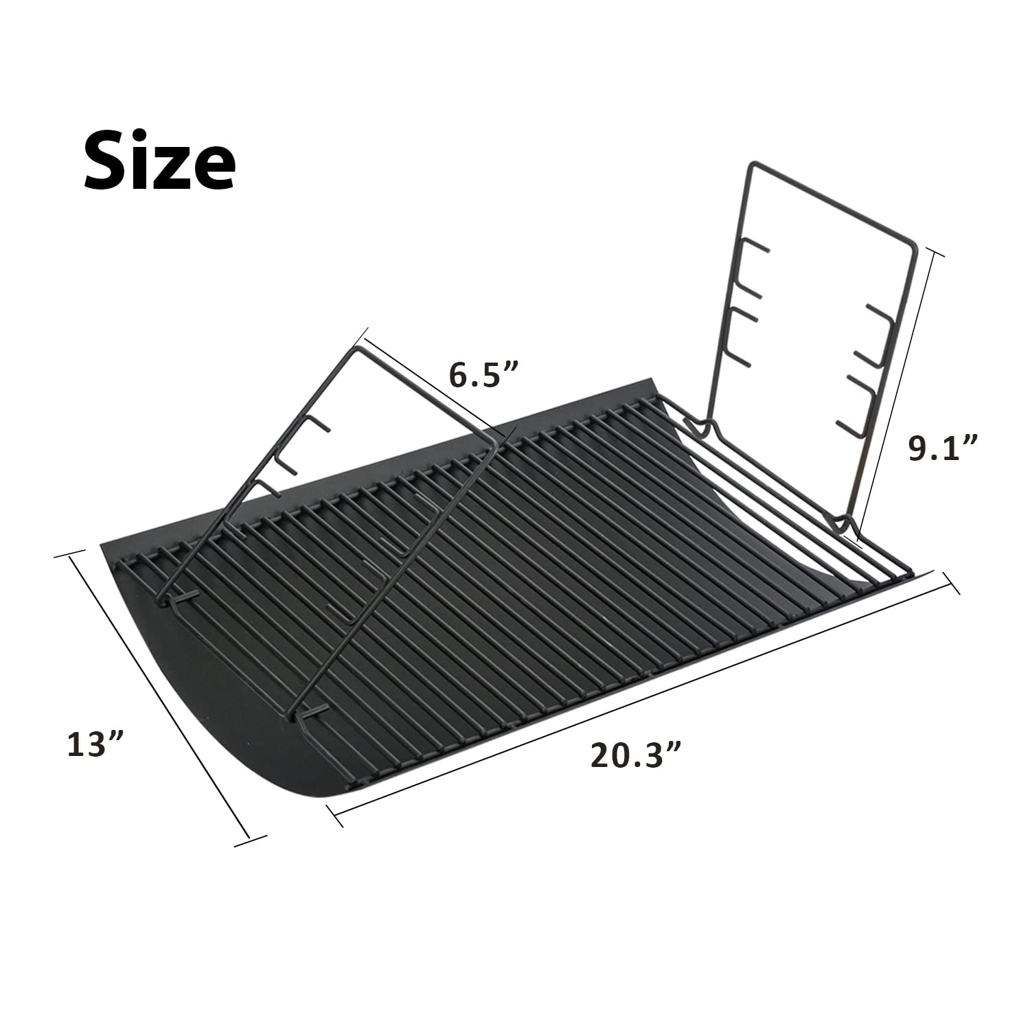 Burly Grill grate hangers for the ash pan enable easy disassembly during cleaning.