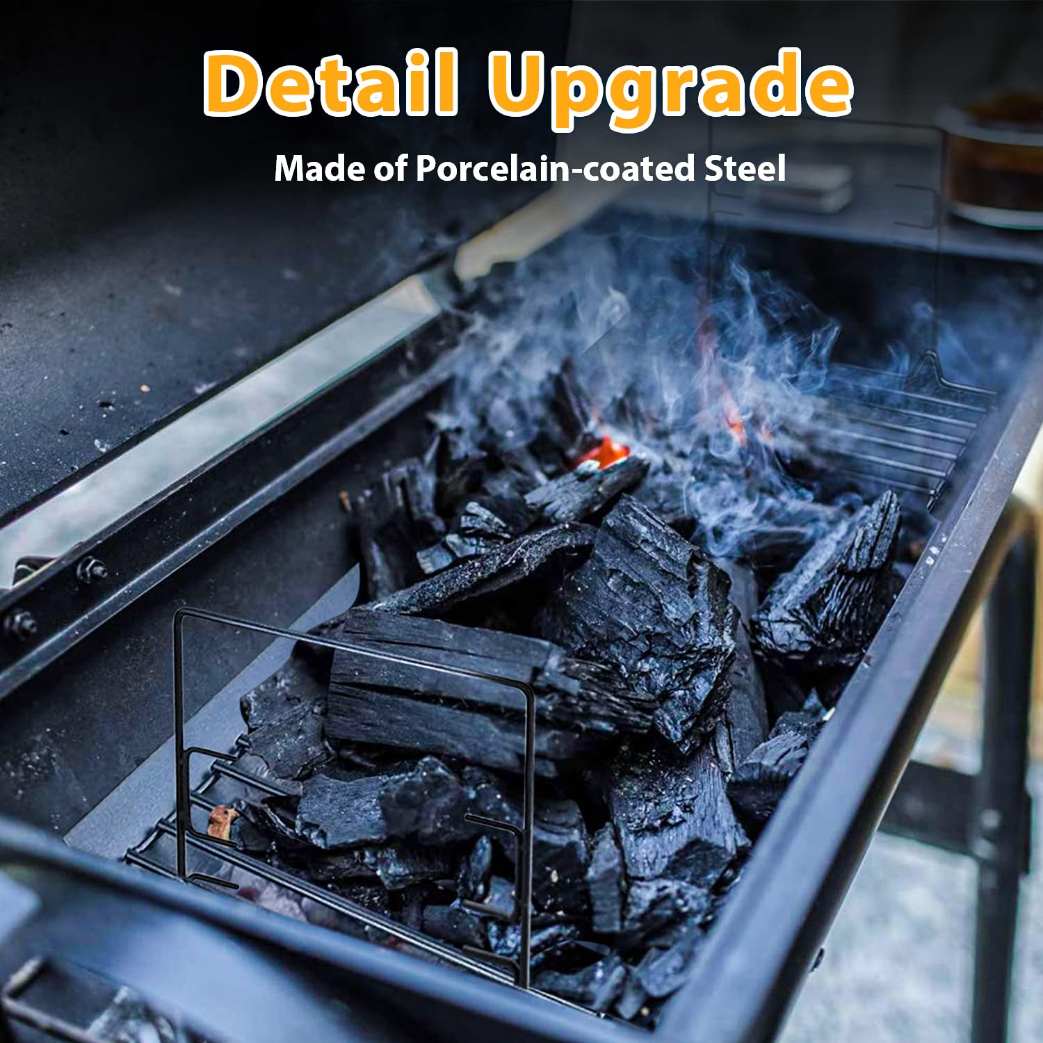 Burly Grill durable metal tray resists warping under high heat.