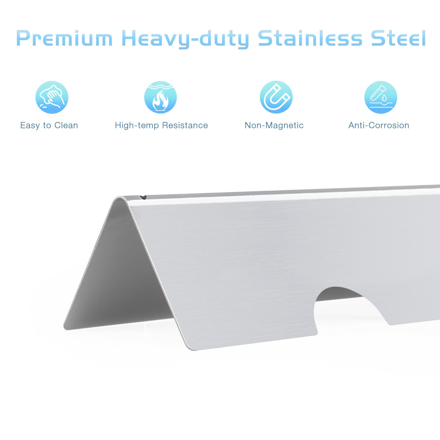 Burly Grill stainless steel heat shield close-up shows durability.