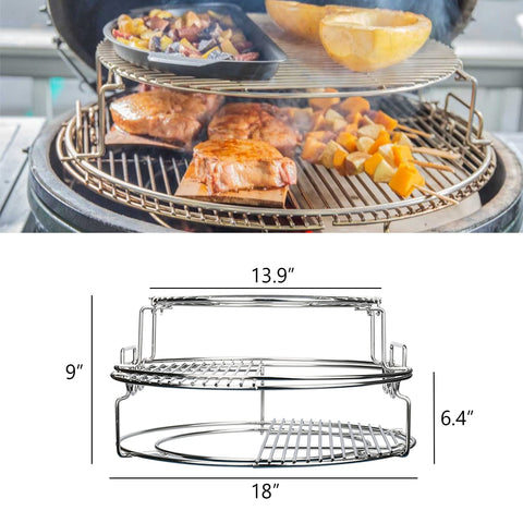 Burly Grill convEGGtor basket promotes even heat distribution