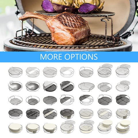 Burly Grill removable half grids for easy loading and flipping